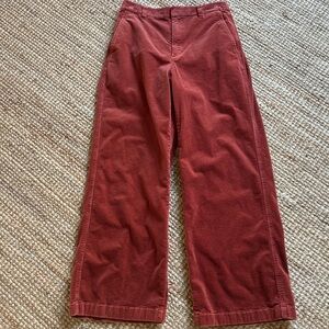 Corduroy Wide-Leg Pants - Rust